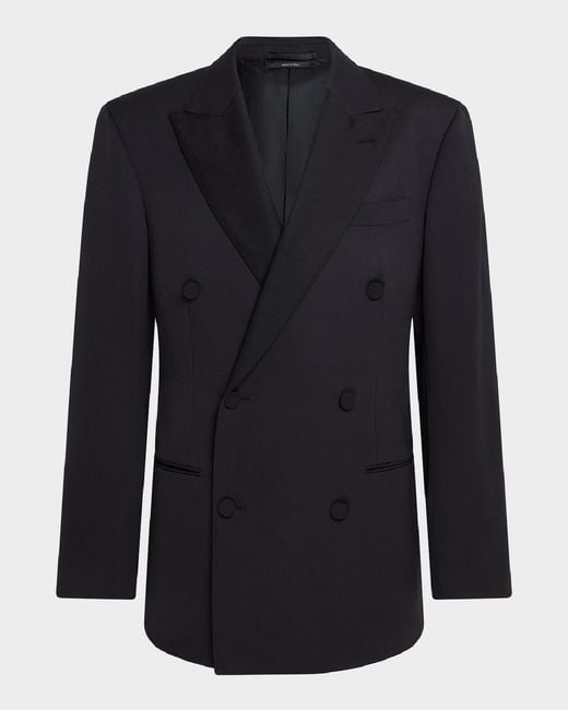 Dunhill Blue Apos;S Double-Breasted Peak Lapel Dinner Jacket for men