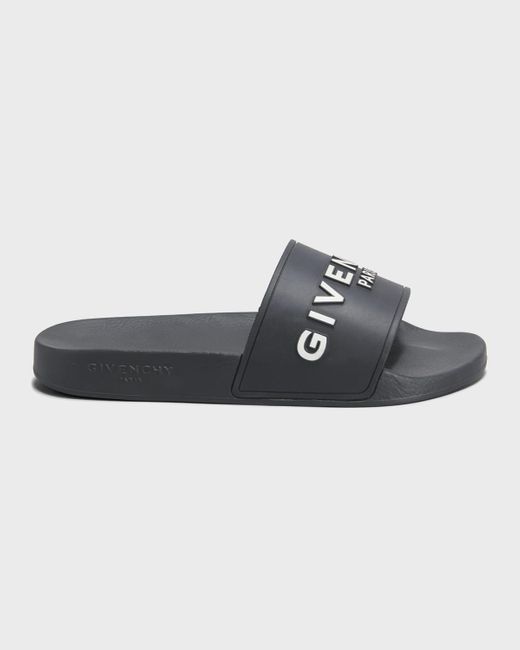Givenchy Blue Logo Rubber Sandal Slide