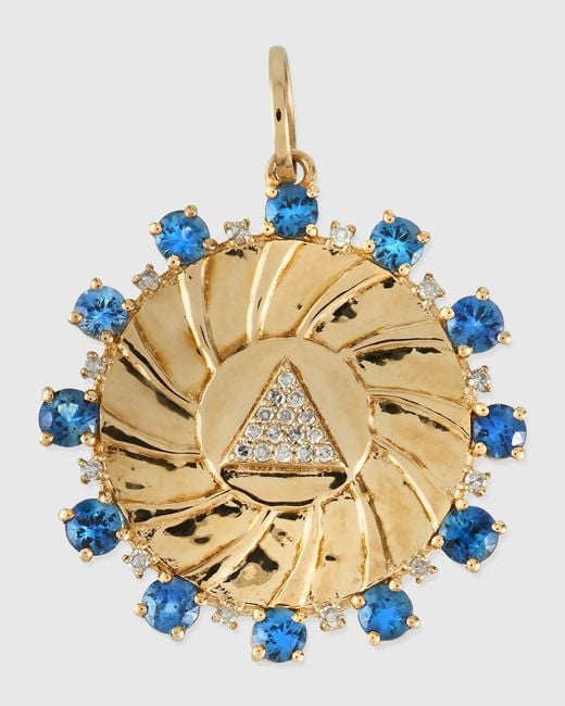 Kastel Jewelry Metallic Pave Diamond Pyramid Amulet