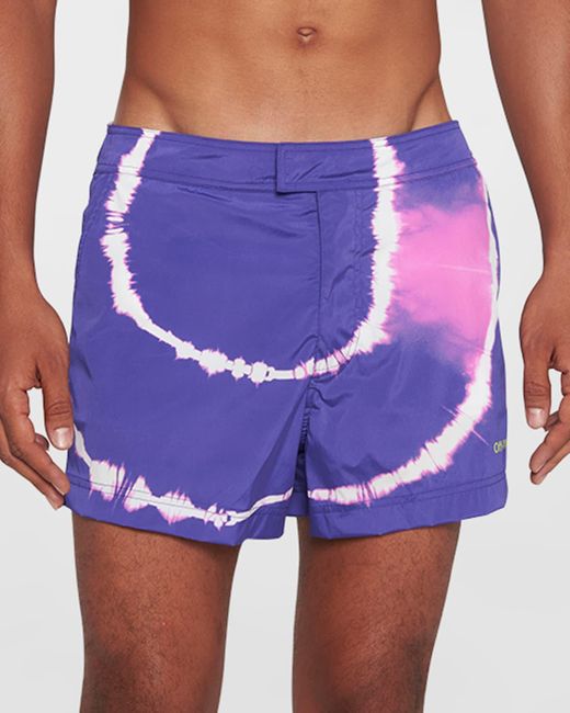 Off-White c/o Virgil Abloh Purple Tie-Dye Sunrise Swim Shorts for men