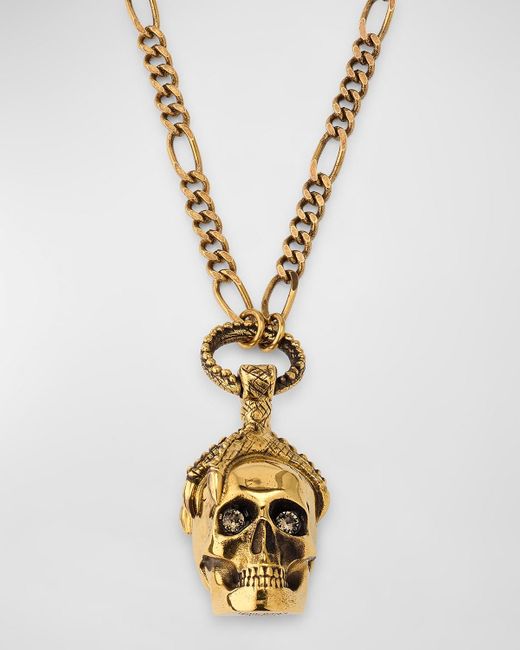 Alexander McQueen Metallic Victorian Skull Necklace for men