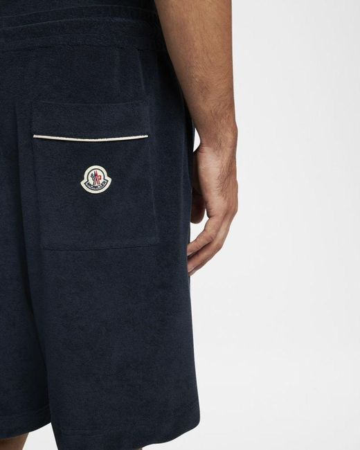 Moncler Blue Apos;S Terry Drawstring Shorts for men