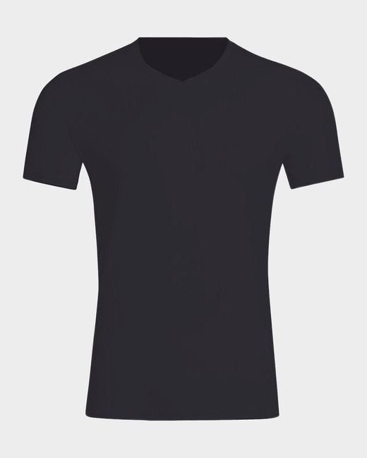Commando Black Apos;S Premier Stretch-Cotton V-Neck Undershirt for men