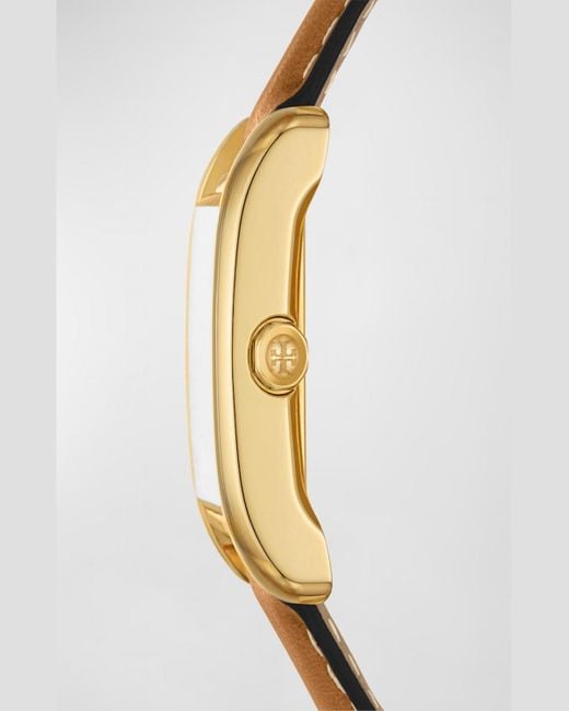 Tory Burch White The Eleanor Luggage Leather Watch