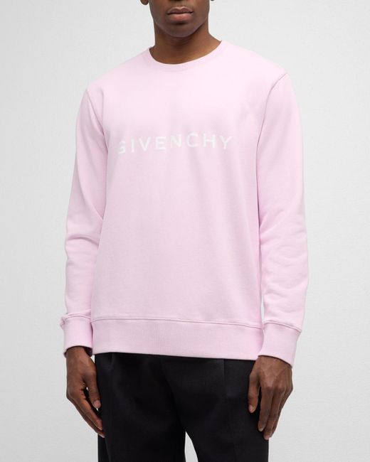Givenchy Pink Terry Classic Logo Sweatshirt for men
