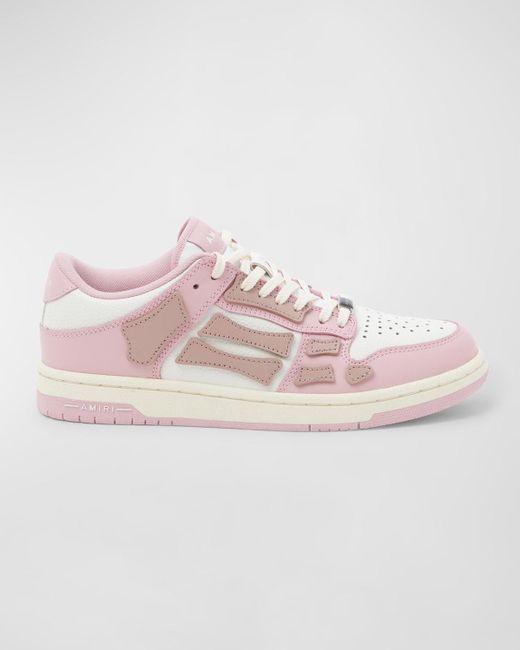 Amiri Pink Skel Bicolor Low-Top Sneakers
