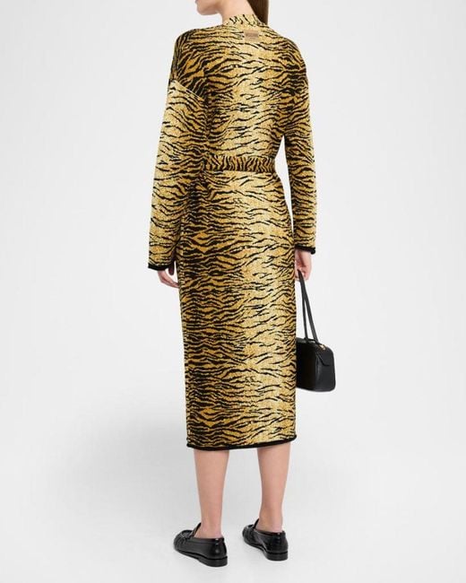 Moschino Multicolor Tiger Knit Duster