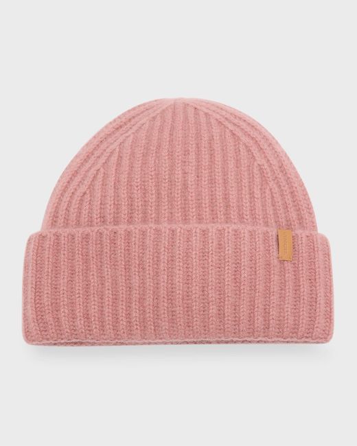 Vince Pink Cashmere Chunky Knit Beanie