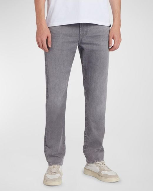 7 For All Mankind Gray Slimmy Slim-Straight Jeans for men