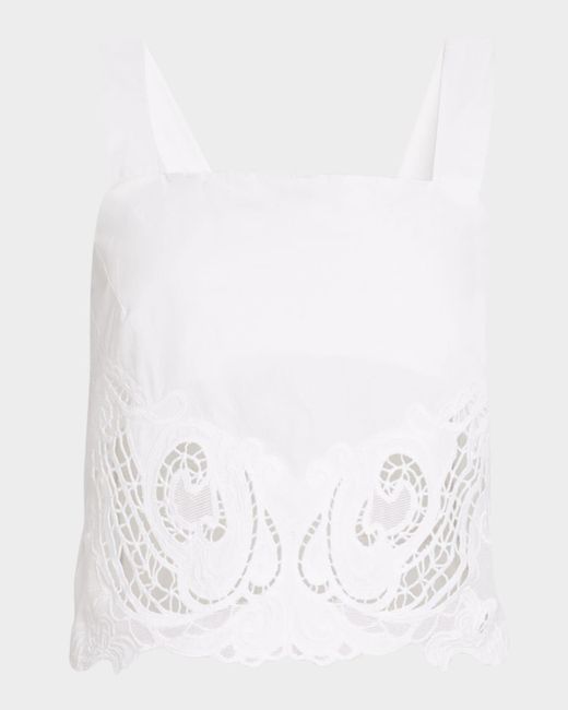 Rag & Bone White Clem Lace Crop Top