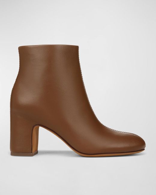 Vince Brown Terri 70mm Leather Ankle Booties