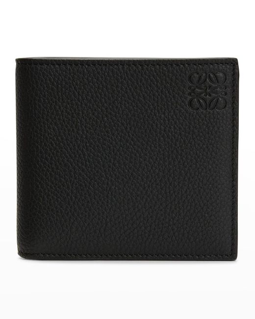 Loewe Black Debossed Anagram Leather Bifold Wallet for men