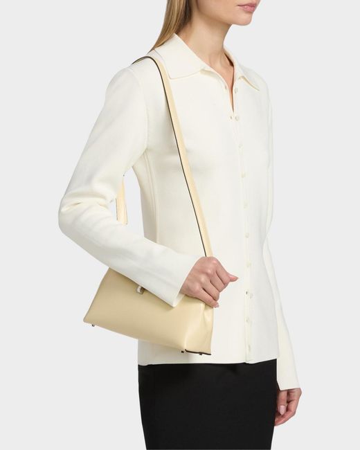 Totême White Compact Knit Buttoned Top