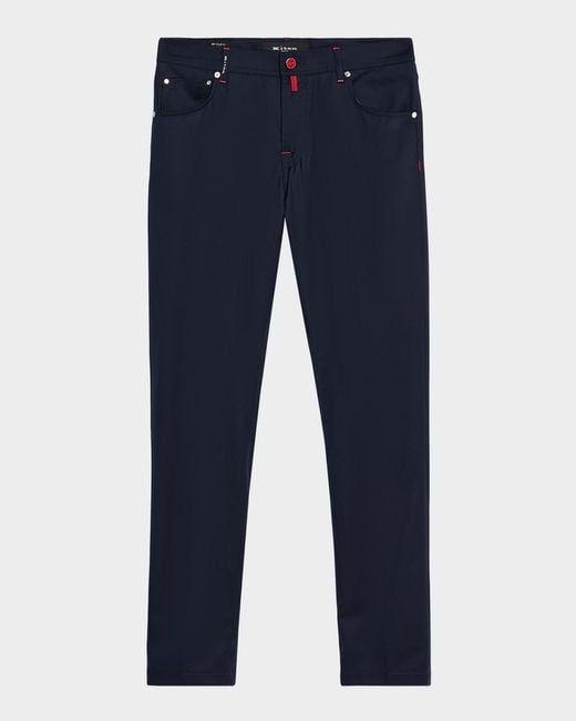 Kiton Blue Apos;S Wool Five-Pocket Pants for men