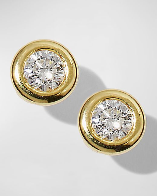 Roberto Coin Metallic 18k Gold Diamond Stud Earrings