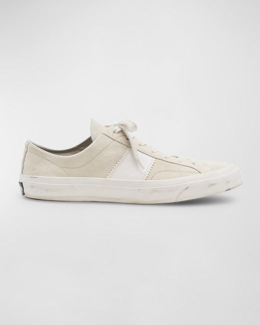 Tom Ford White Cambridge Suede Low-top Sneakers for men