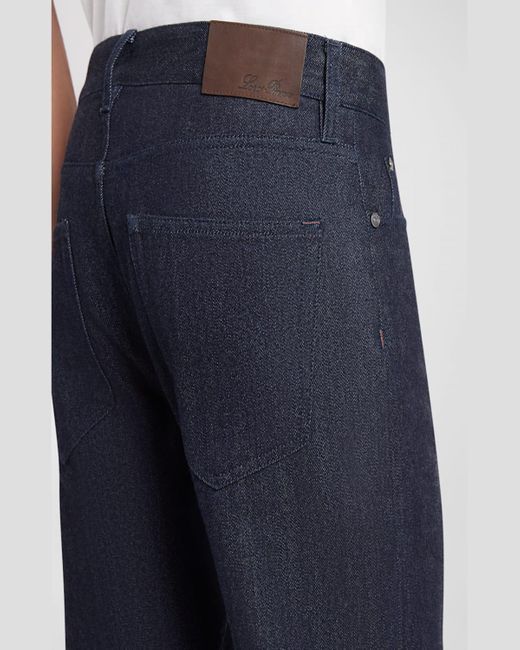 Loro Piana Blue Cashmere-Cotton Denim Jeans for men
