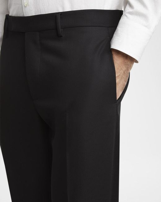 Etro Black Apos;S Slim Flat-Front Evening Pants for men