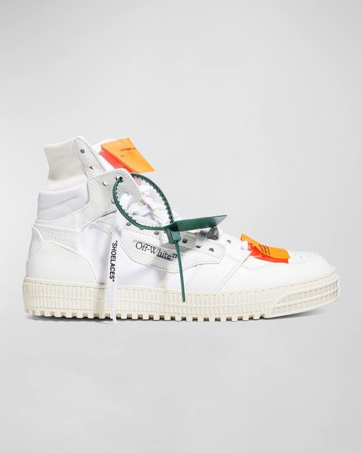 Off-White c/o Virgil Abloh Metallic Court Leather High-Top Sneakers for men