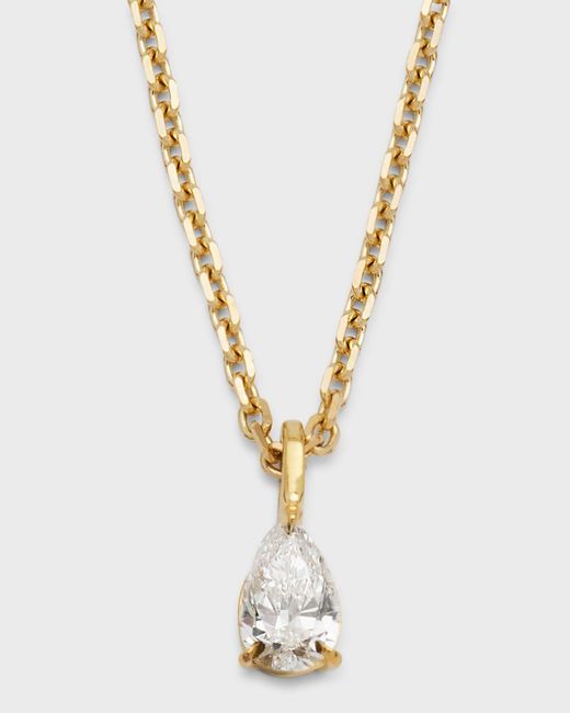 Anita Ko Metallic 18k Yellow Gold Pear Diamond Pendant Necklace