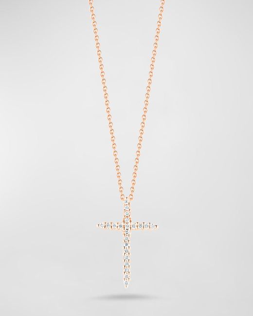 Roberto Coin White Cross Necklace With Diamonds