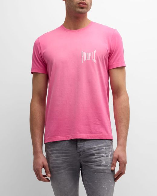 Purple Pink Cotton Jersey Short-sleeve T-shirt for men