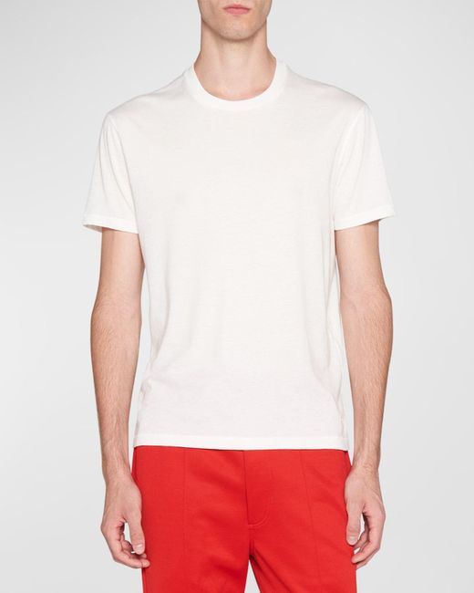 Tom Ford White Cotton Crewneck T-Shirt for men