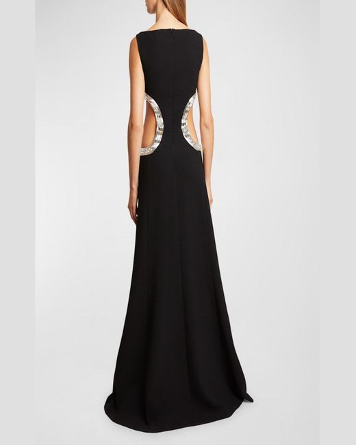 Chloé Black Maude Cutout Gown With Crystal Detail