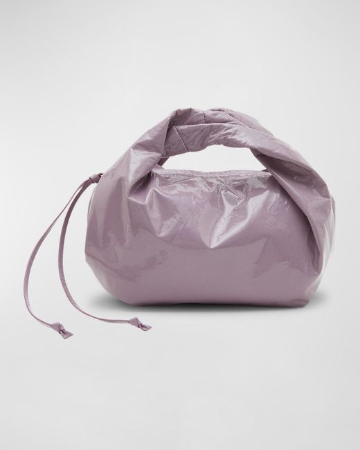 Dries Van Noten Purple Small Twisted Leather Top-Handle Bag