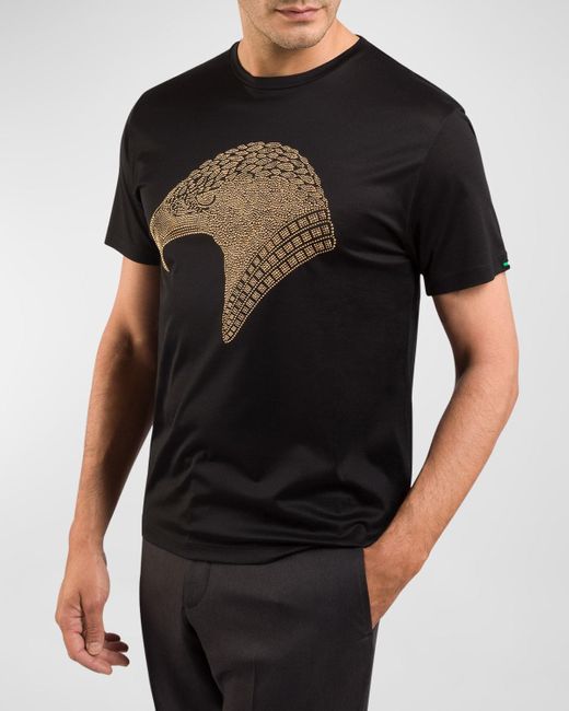 Stefano Ricci Black Eagle Crewneck T-Shirt for men
