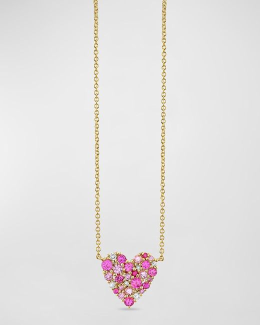 Sydney Evan White Small Cocktail Heart Necklace On Light Tiffany Chain, 18"L