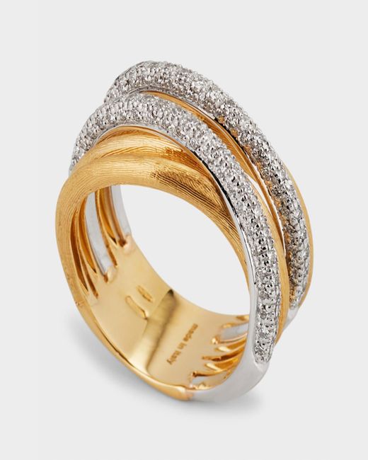 Marco Bicego Metallic 18k Yellow Gold Jaipur Link Alta Five Strand Ring, Size 7