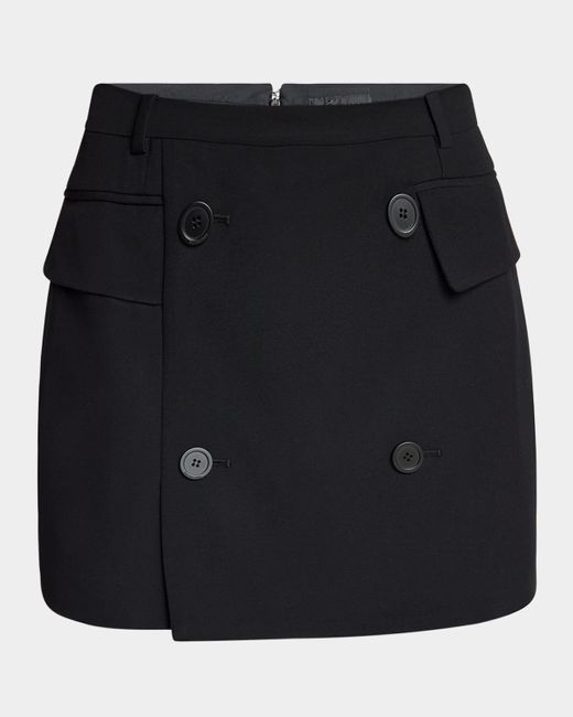 ミニスカート Balenciaga Tailored Black Skirt With Double-Breasted Buttons Balenciaga Double-Breasted Tailored Mini Skirt in Black | Lyst