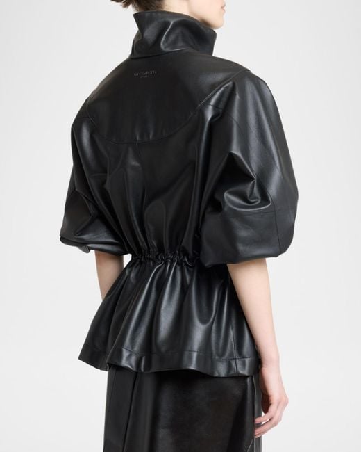 Givenchy Black Leather Drawstring Tracksuit Jacket