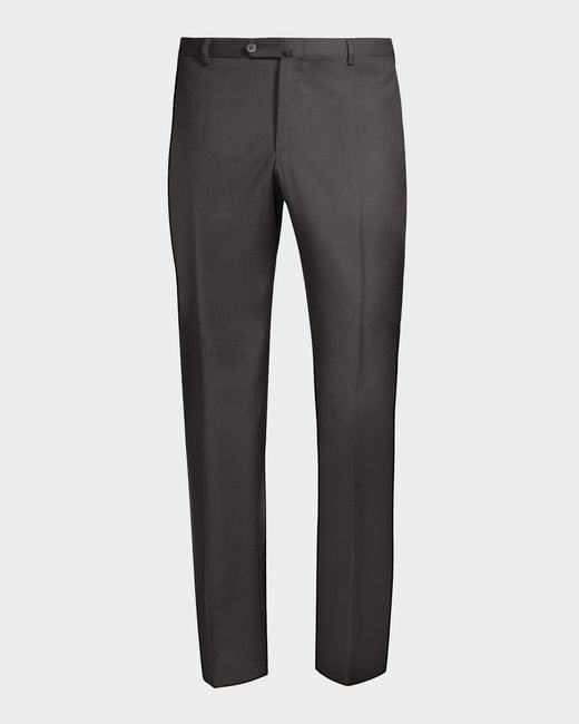 Isaia Gray Apos;S Gregory Basic Wool Trousers for men