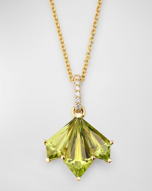 Lisa Nik Metallic 18K Peridot And Diamond Necklace