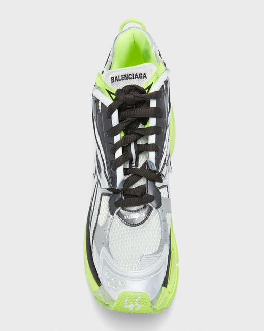 Balenciaga Green Runner Multicolor Mesh Sneakers for men