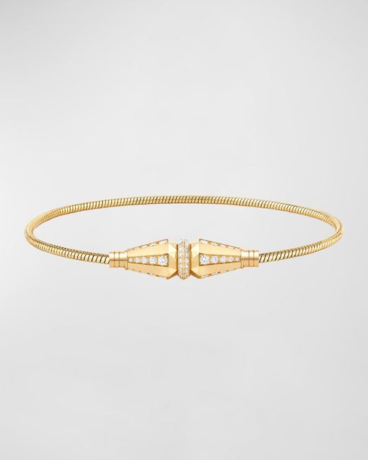 Boucheron Metallic Jack De Single-wrap Diamond-part Bracelet In Yellow Gold