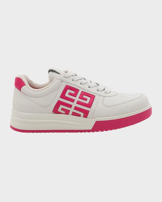 Givenchy Pink Low-Top 4G Leather Sneakers
