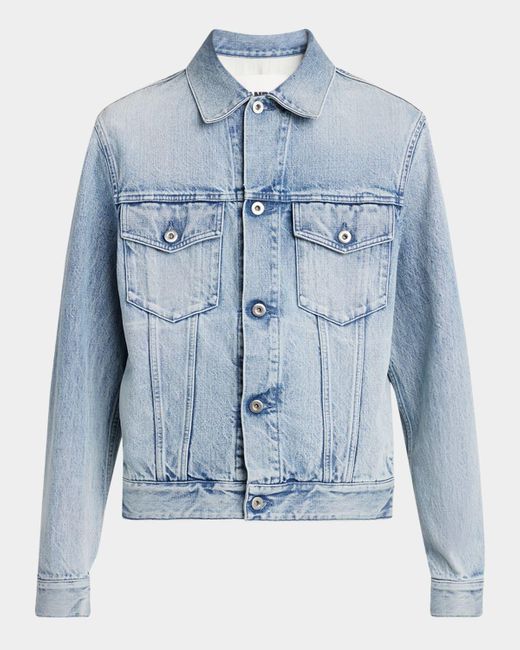 Jil Sander Men's Blue Acid-Wash Denim Jacket