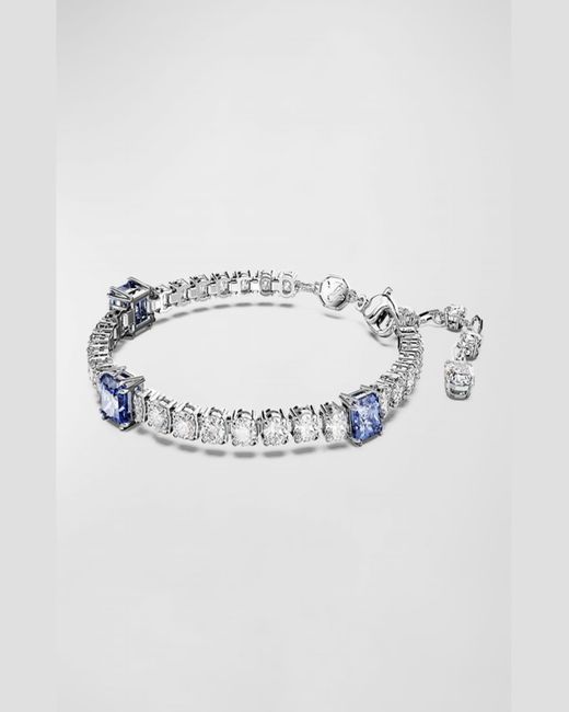 Swarovski Metallic Matrix Rhodium-Plated Crystal Tennis Bracelet
