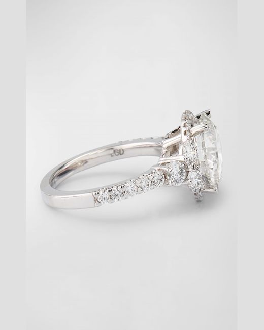 Neiman Marcus Metallic Lab Grown Diamond 18K Round And Pave Ring, 4.0Tcw, Size 6