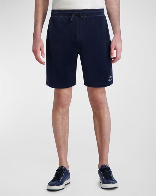 Karl Lagerfeld Blue French Terry Shorts for men