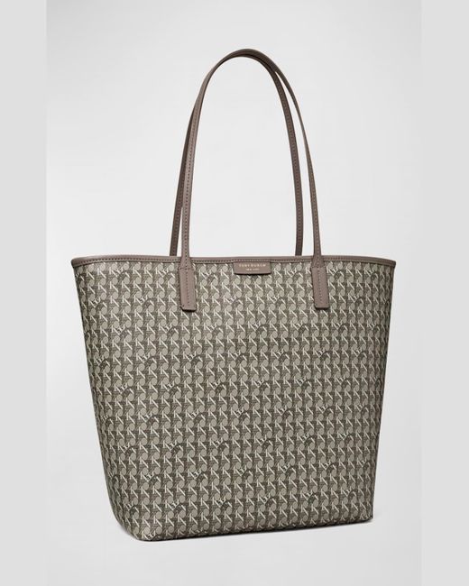 Tory Burch Gray Every-Ready Woven Monogram Tote Bag