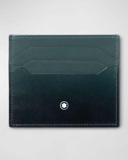 Montblanc Green Meisterstuck Sfumato Leather Card Holder for men