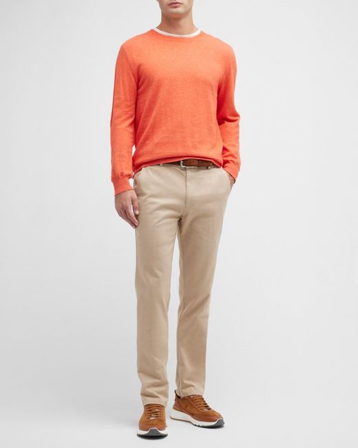 Peter Millar Natural Apos;S Pilot Flat Front Trousers for men