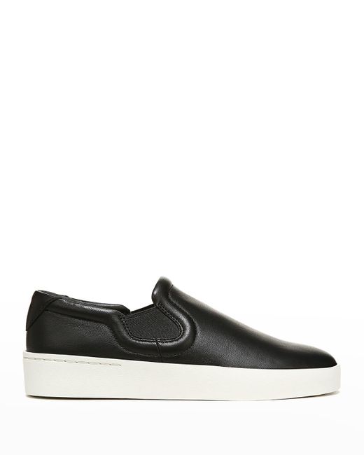Vince Pacific Leather Slipon Sneakers in Black Lyst