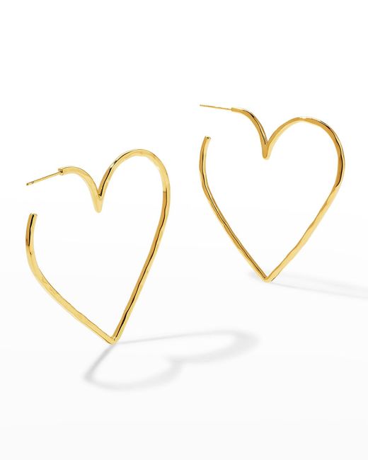 Nest Multicolor Gold Heart Skinny Hoop Earrings