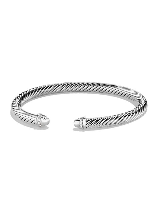 David Yurman Metallic Cable Classics Bracelet With Diamonds