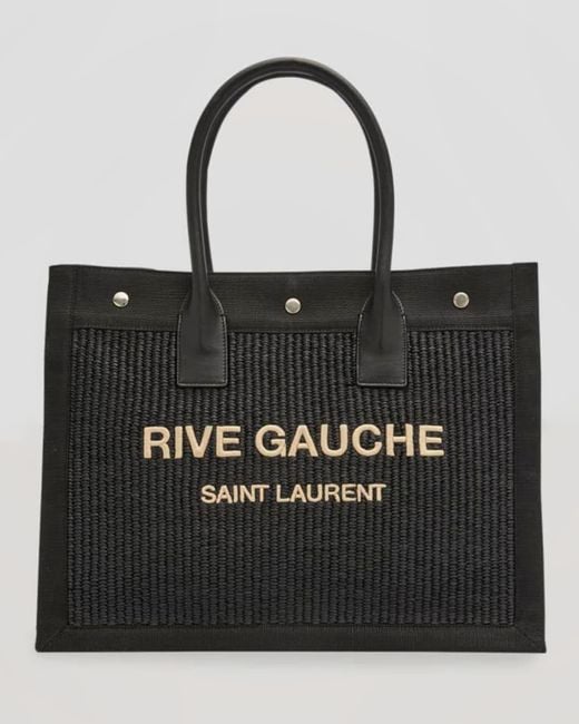 Saint Laurent Black Rive Gauche Small Tote Bag